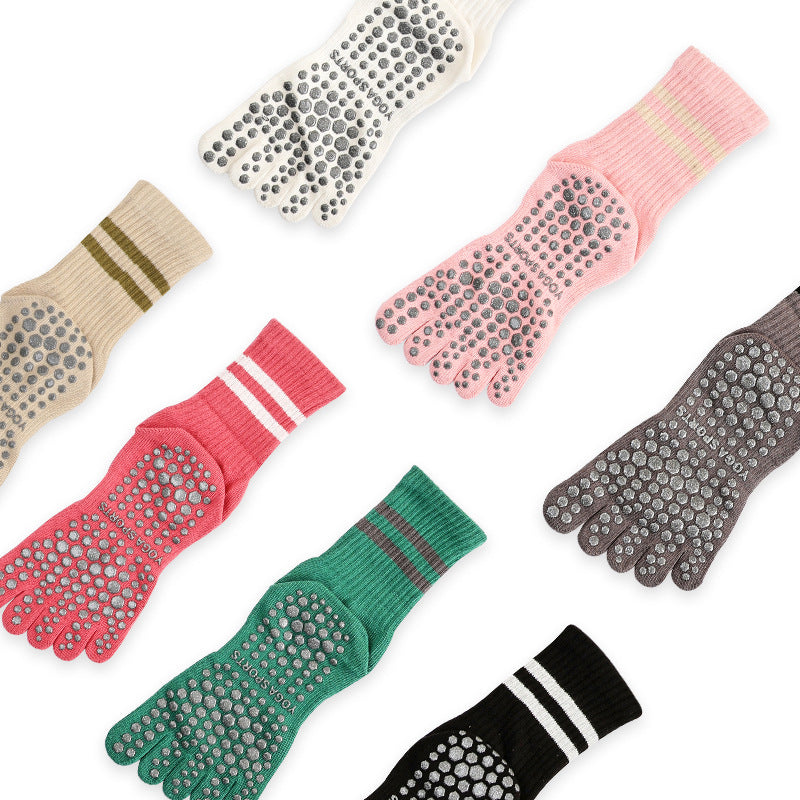 Crew Anti-Slip Grip Toe Socks (Dual-Stripe)