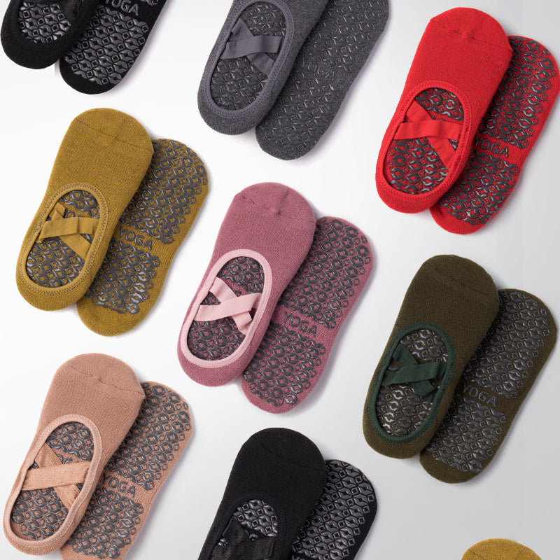 Cross-Ribbon Yoga Sports Socks Picture