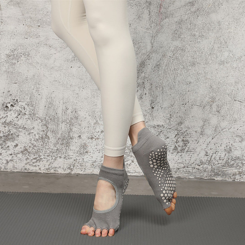 Open Toe Grip Socks Light Grey