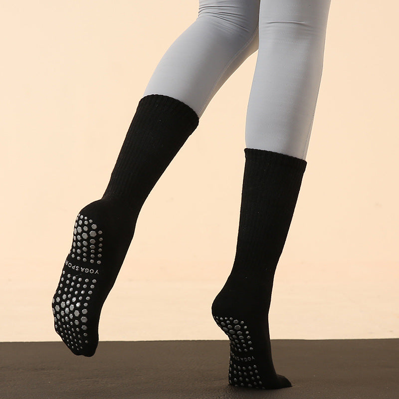 Sports Terry Crew Yoga Socks Black