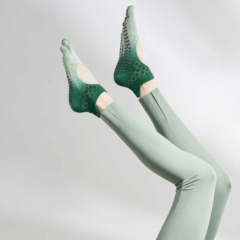 Backless Gradient Colour Anti-slip Pilates Socks