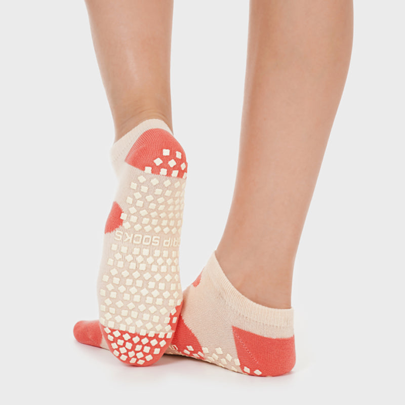 Low Cut Grip Socks-Love Heart