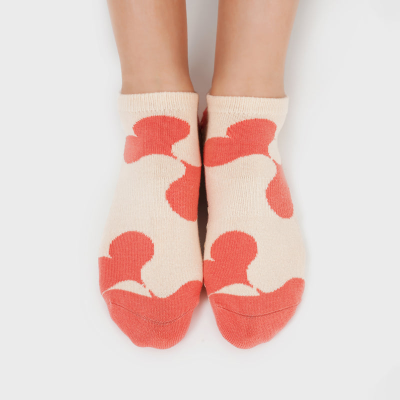 Low Cut Grip Socks-Love Heart