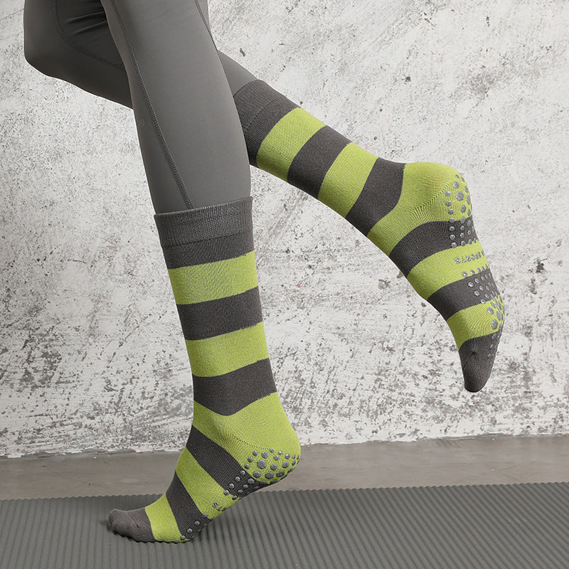 Stripe Design Yoga Sports Socks Green