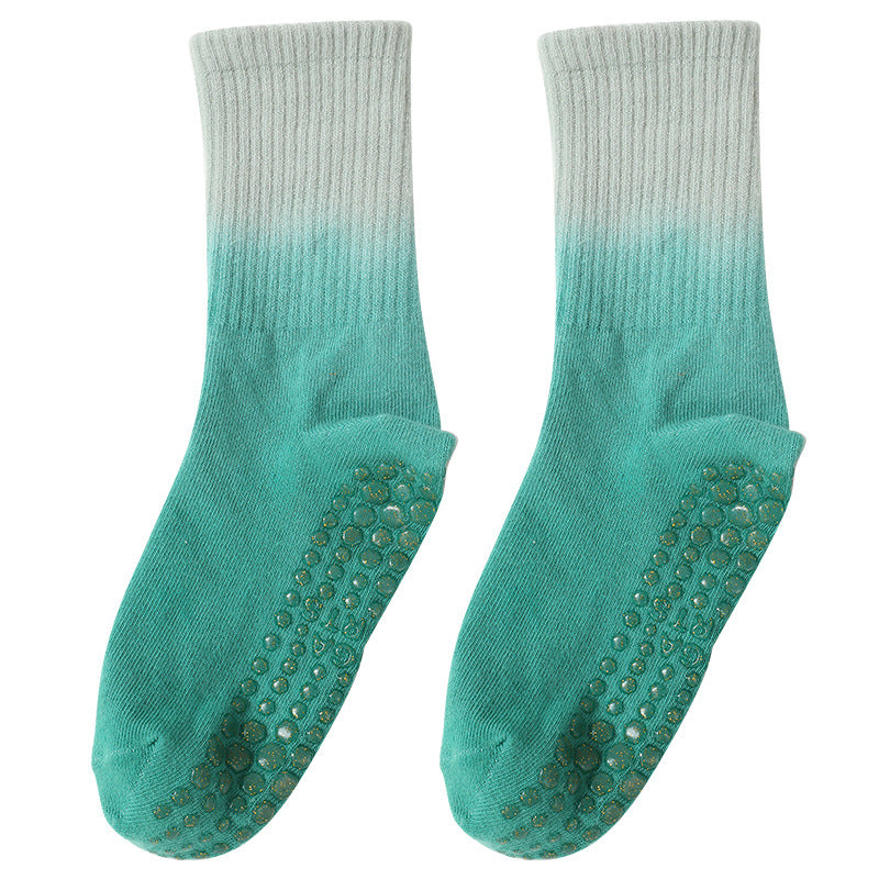 Tie-Dye Yoga Grip Socks Green with Environmental Grip Sole