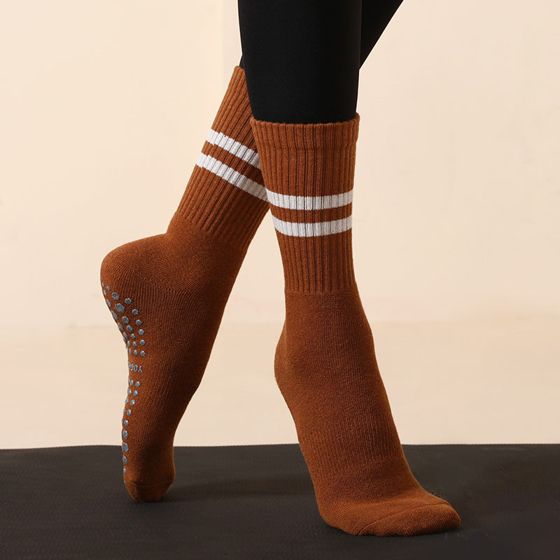 Crew Non Slip Yoga Socks-Ribbed Calf