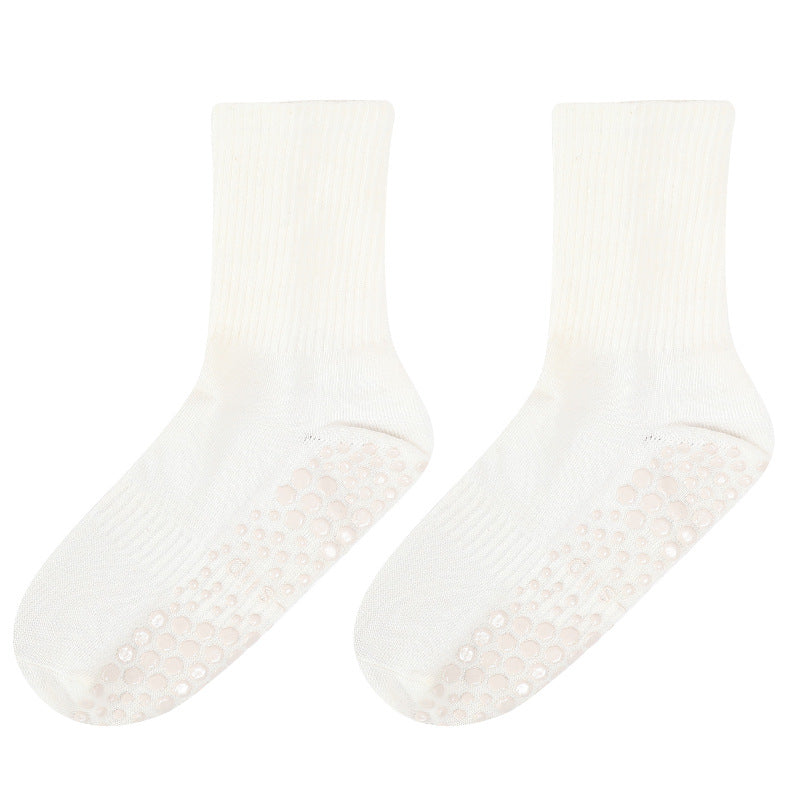 Quarter Length Pilates Grip Socks White