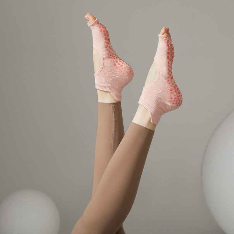 Non Slip Women Grip Socks Pink