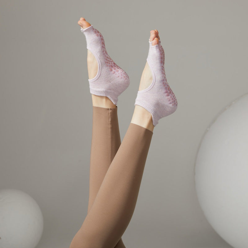 Non Slip Women Grip Socks Purple