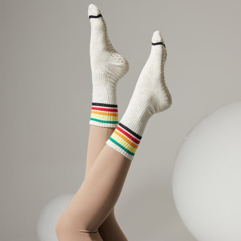 Rainbow Yoga Sports Socks Grey
