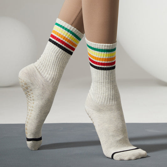 Rainbow Yoga Sports Socks Grey