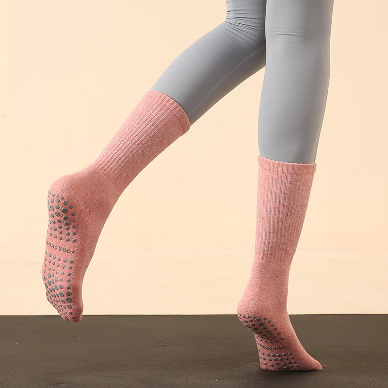 Sports Terry Crew Yoga Socks Pink